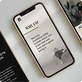 Phones showing the RSNL Creative mobile website