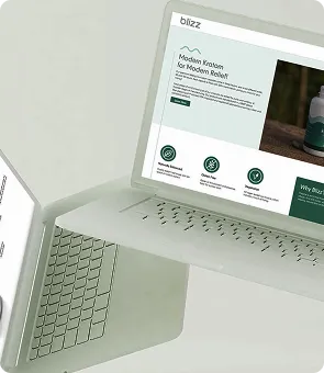 Laptop showing an ecommerce website design