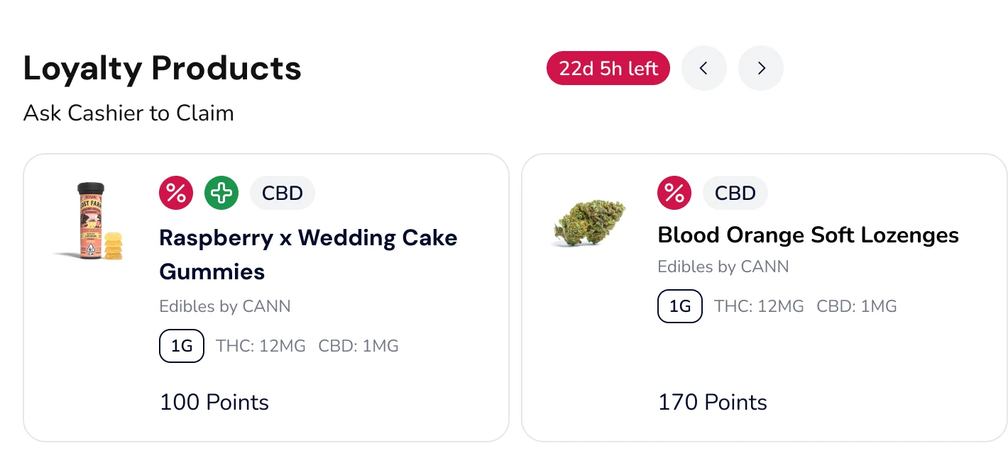 Branded loyalty hub showing rewards, progress, and program details