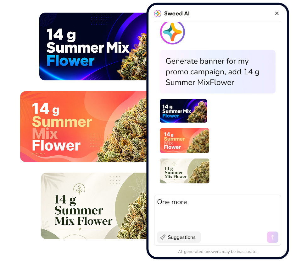 Sweed AI banner generator with desktop and mobile storefront previews