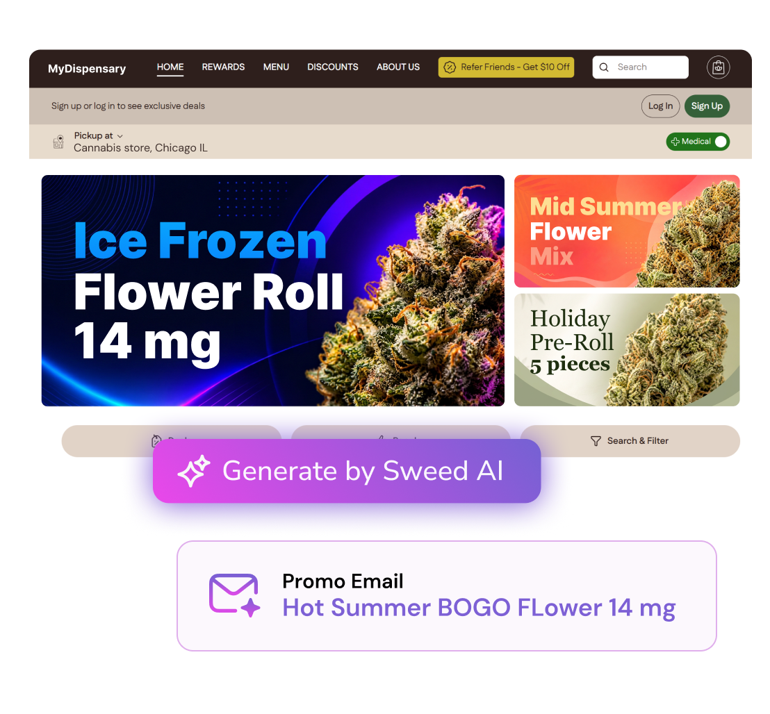 Sweed Content Hub generating a storefront banner and promotional email