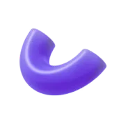 Purple U-shaped abstract 3D object.