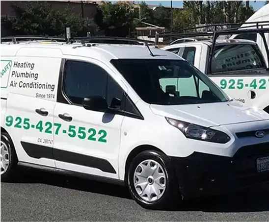 Stewart Heating company branded van