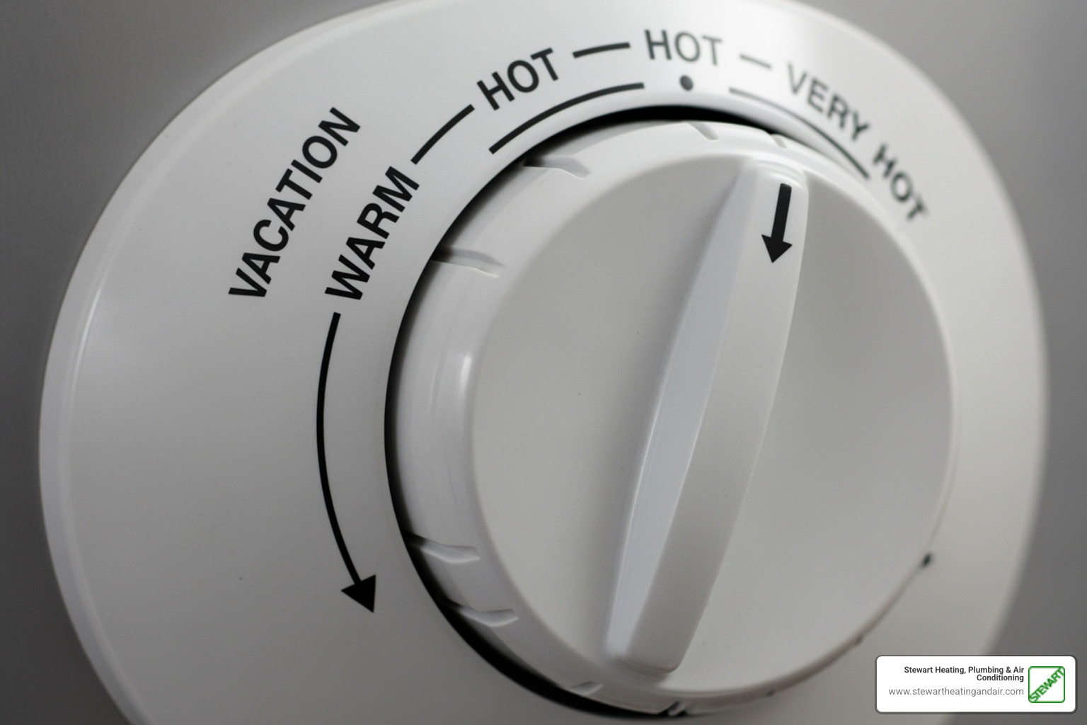 Simple image of a thermostat dial - water heater not heating