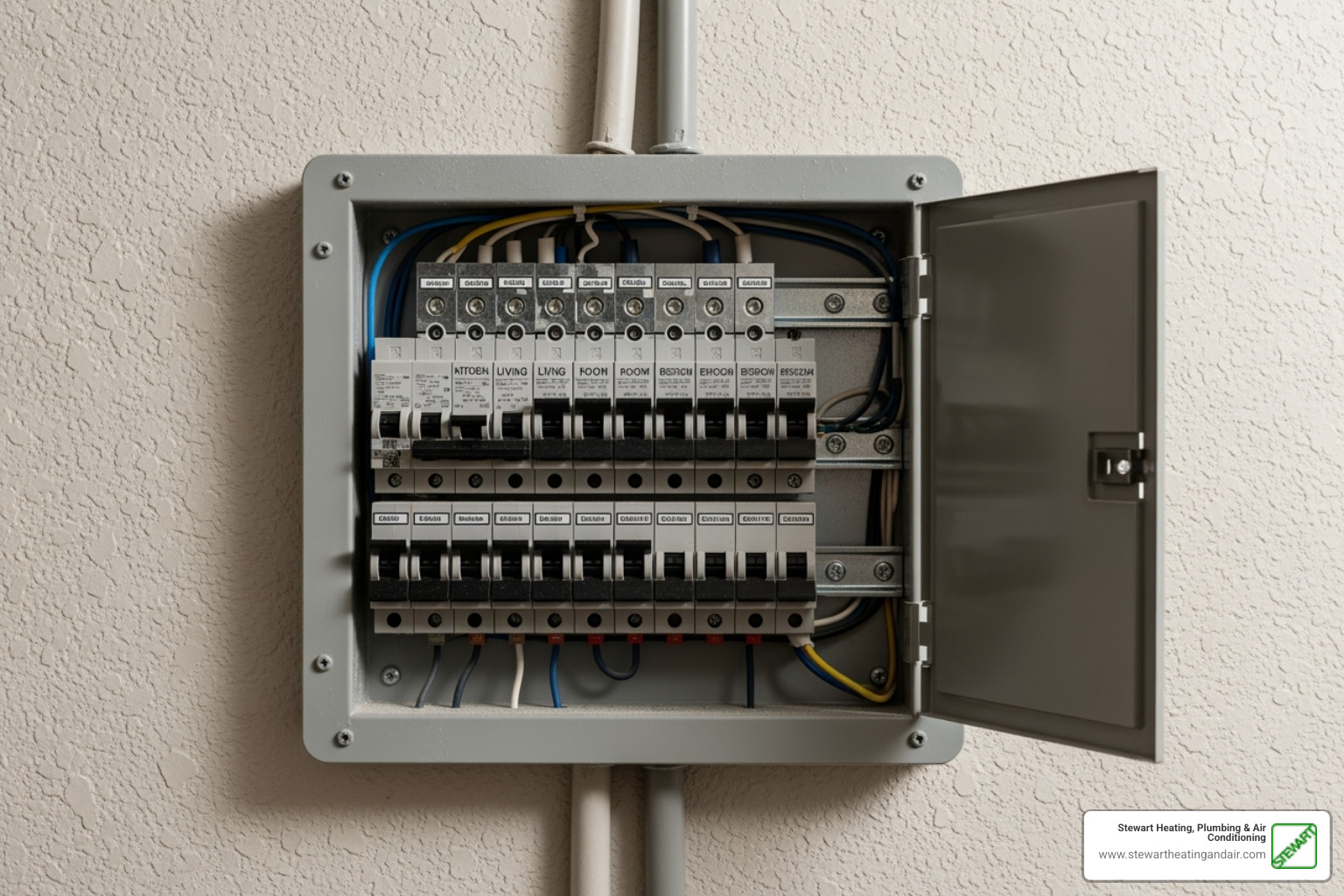home circuit breaker panel - water heater not heating