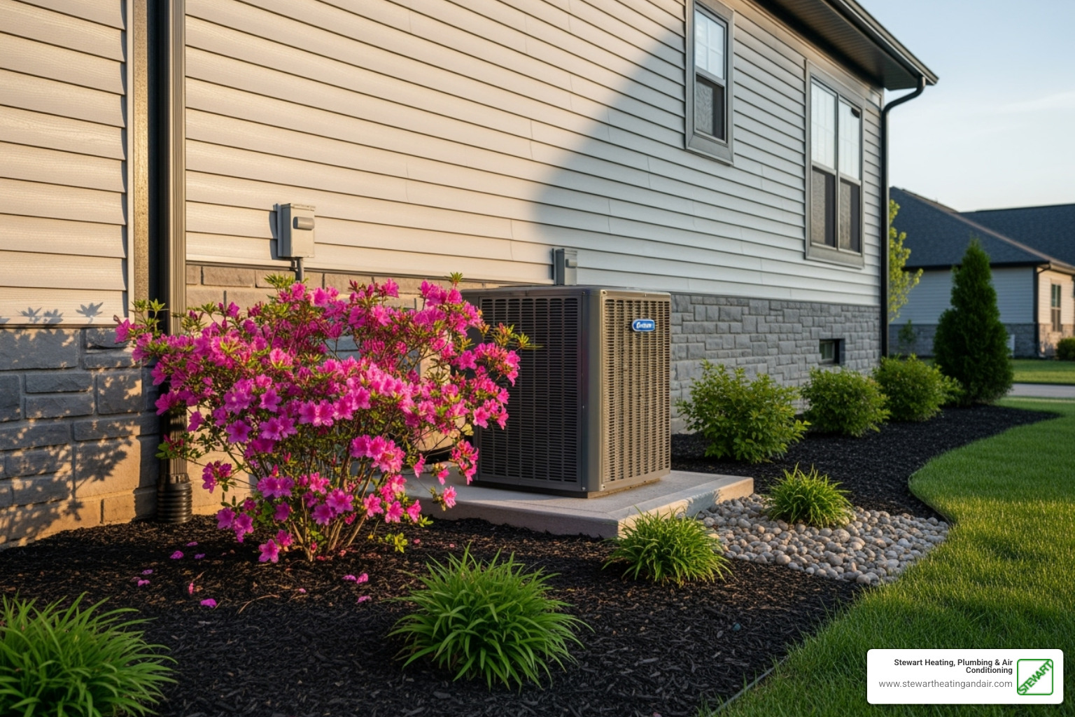 modern, quiet outdoor AC unit next to a home - AC installation Walnut Creek
