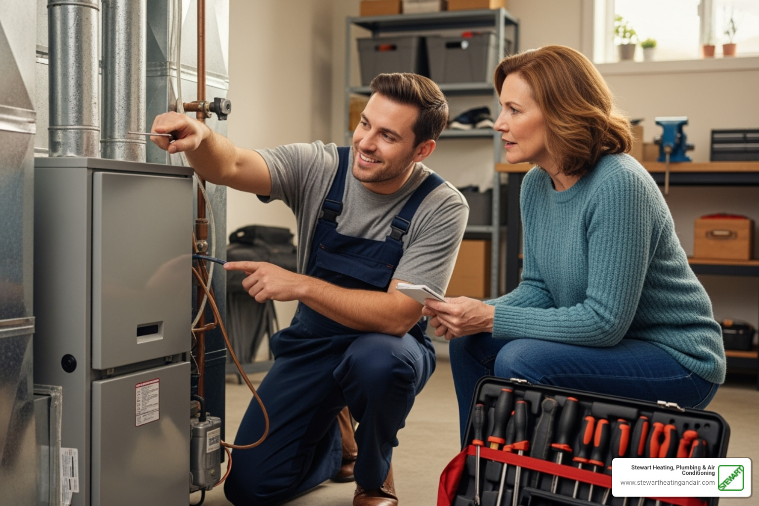 friendly technician consulting with a homeowner - AC installation Walnut Creek