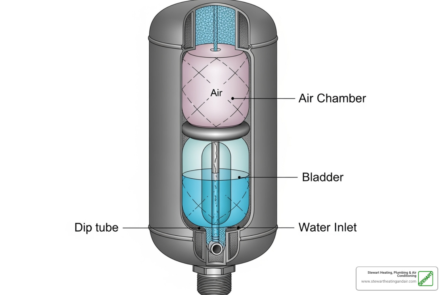 cutaway diagram of expansion tank - water heater expansion tank