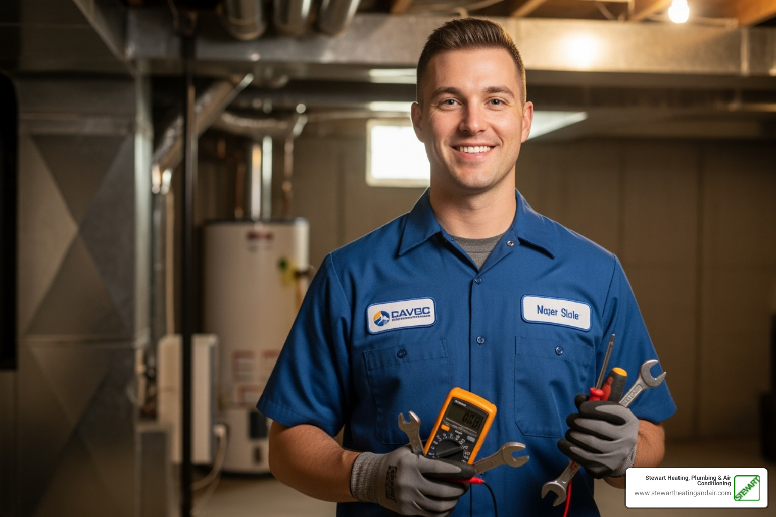 Certified HVAC technician smiling - Certified HVAC technician Certified HVAC technician smiling - Certified HVAC technician