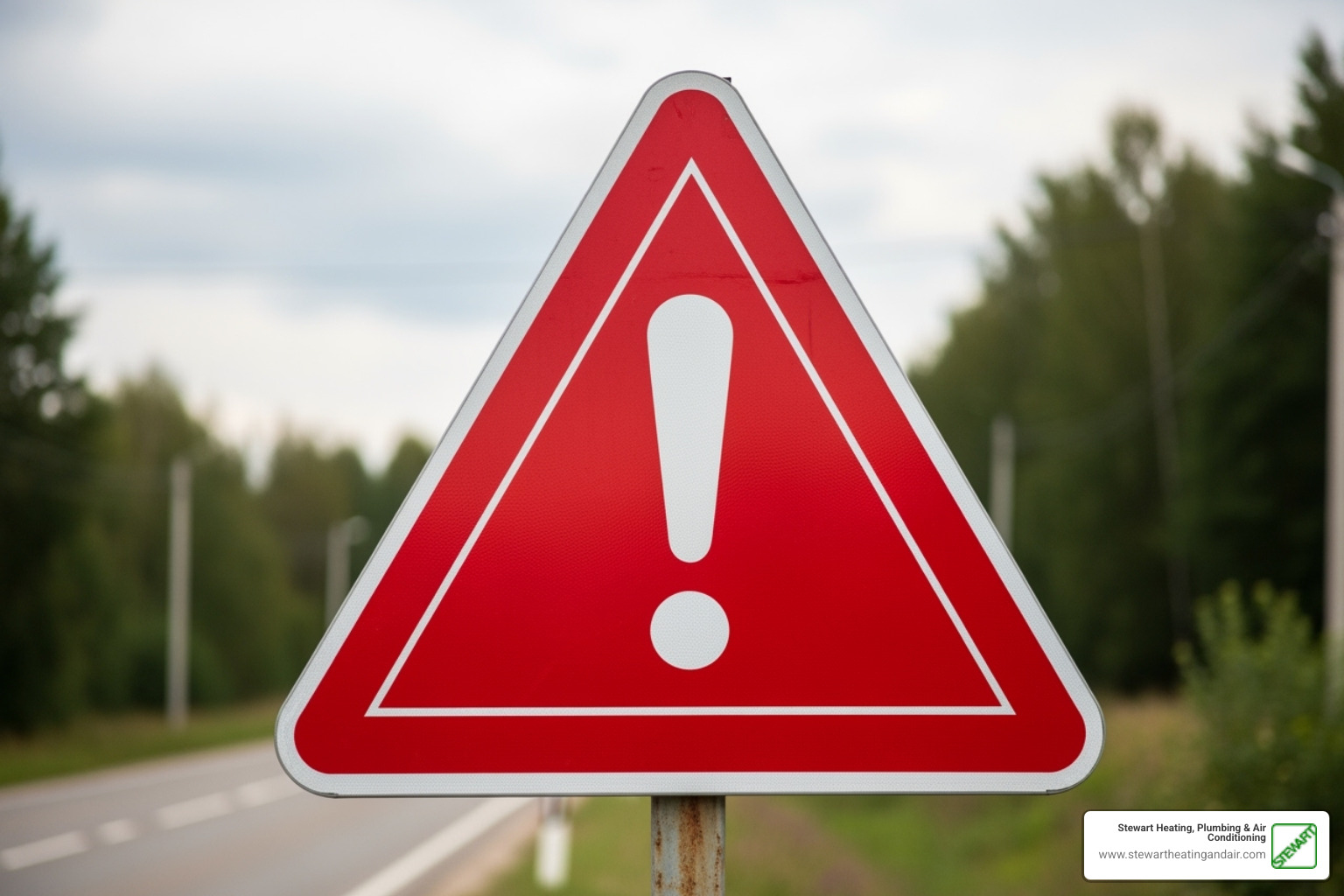 A red warning sign with an exclamation mark, symbolizing caution and potential risks - HVAC financing options