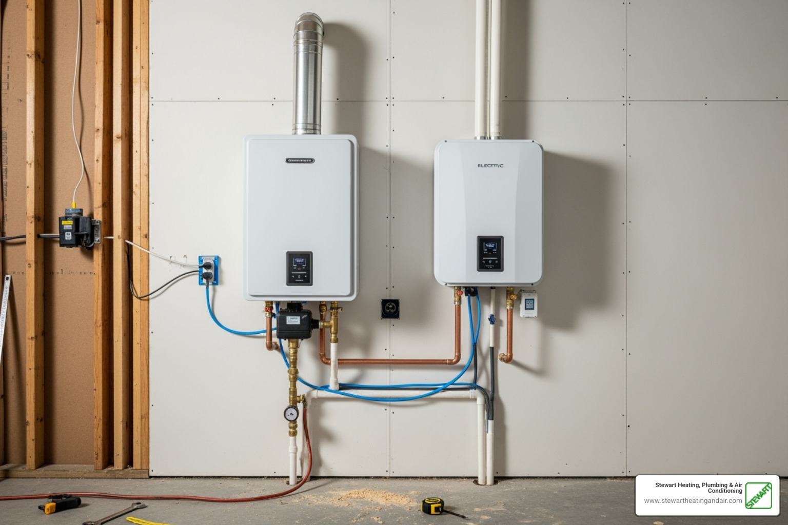 gas and electric tankless water heaters - tankless water heater installation