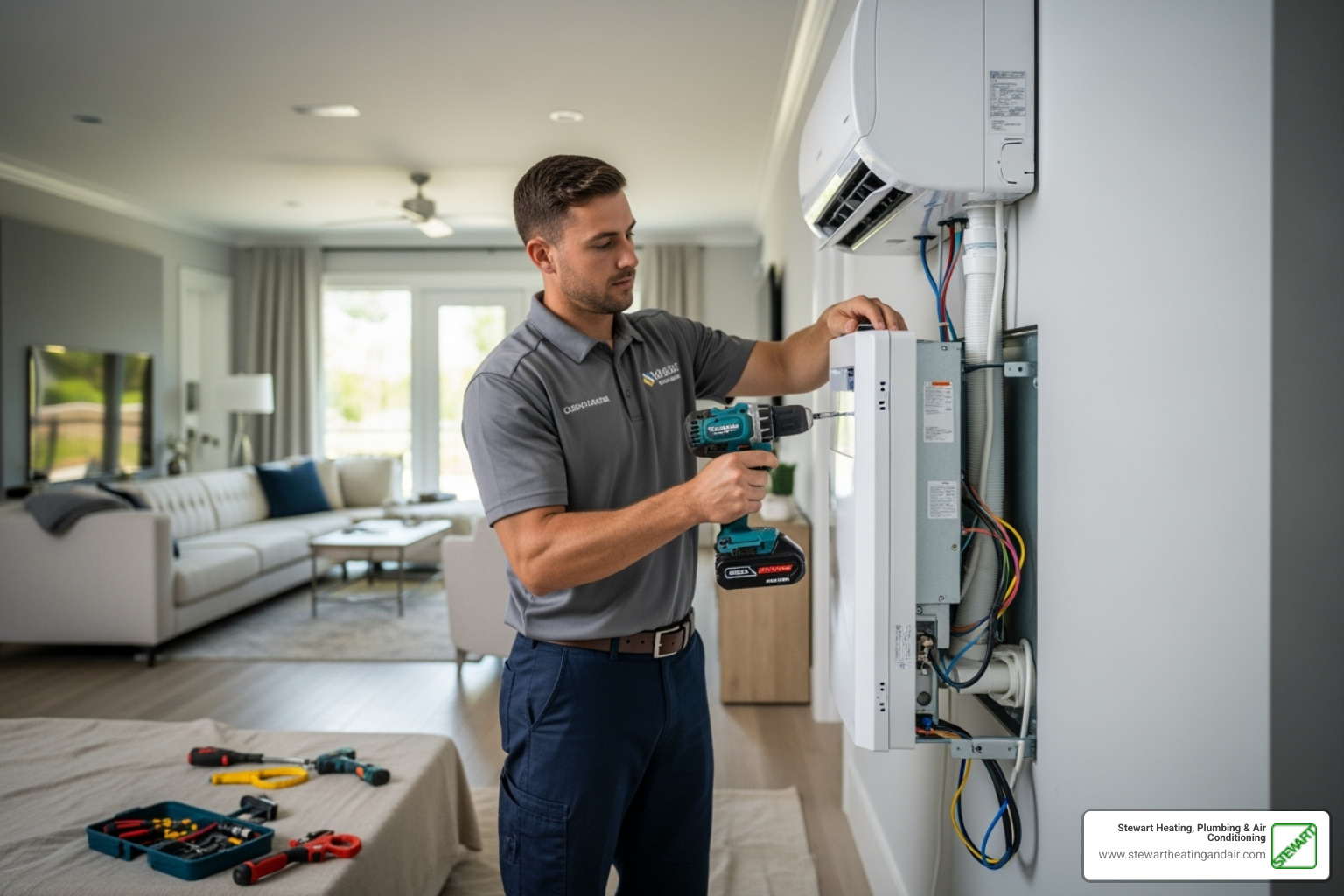 technician professionally installing an indoor ductless unit - ductless ac concord ca technician professionally installing an indoor ductless unit - ductless ac concord ca