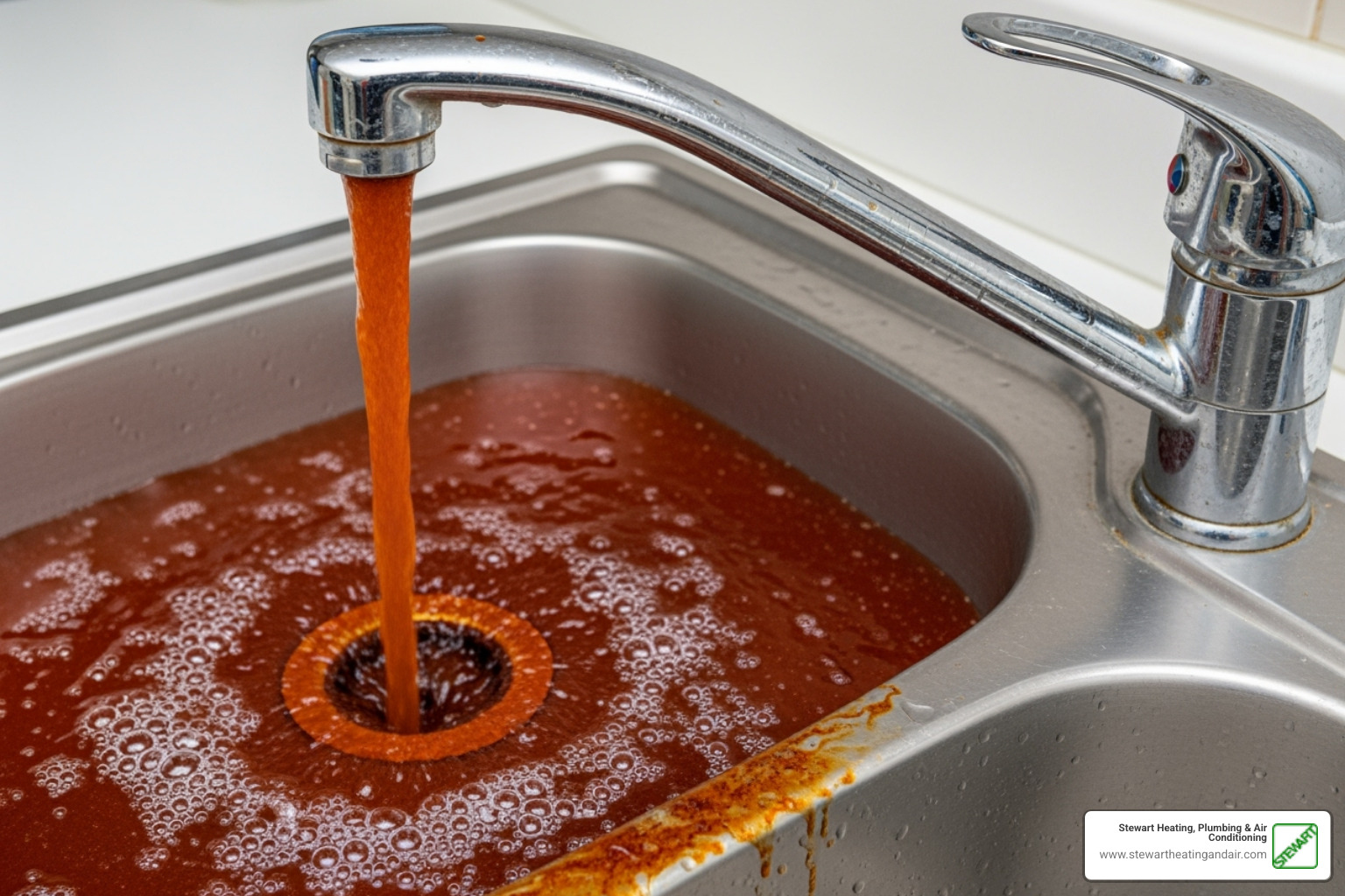 Discolored hot water coming from a faucet - emergency water heater repair pittsburg