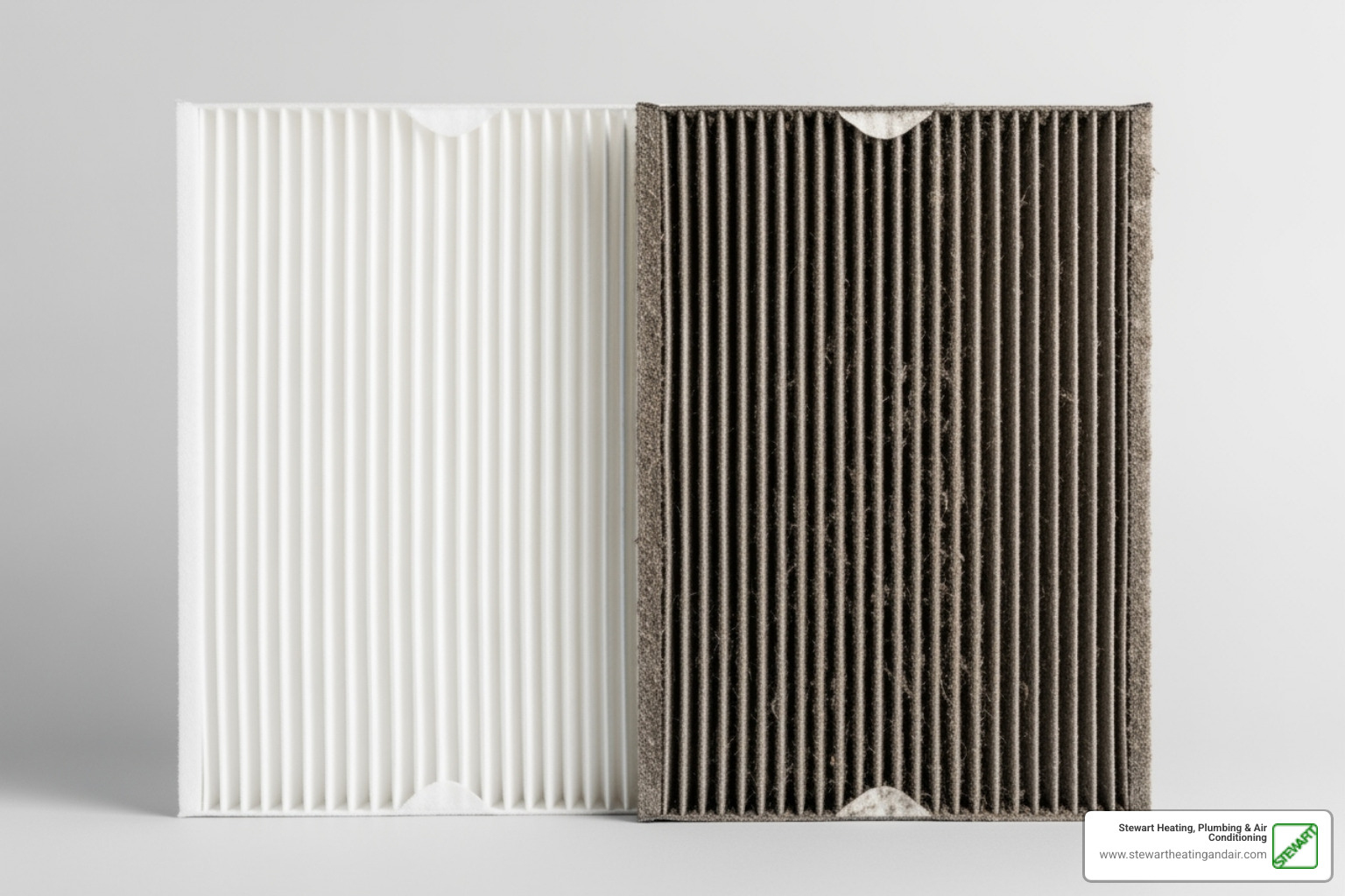 Clean vs dirty HVAC air filter - hvac upkeep bay point ca