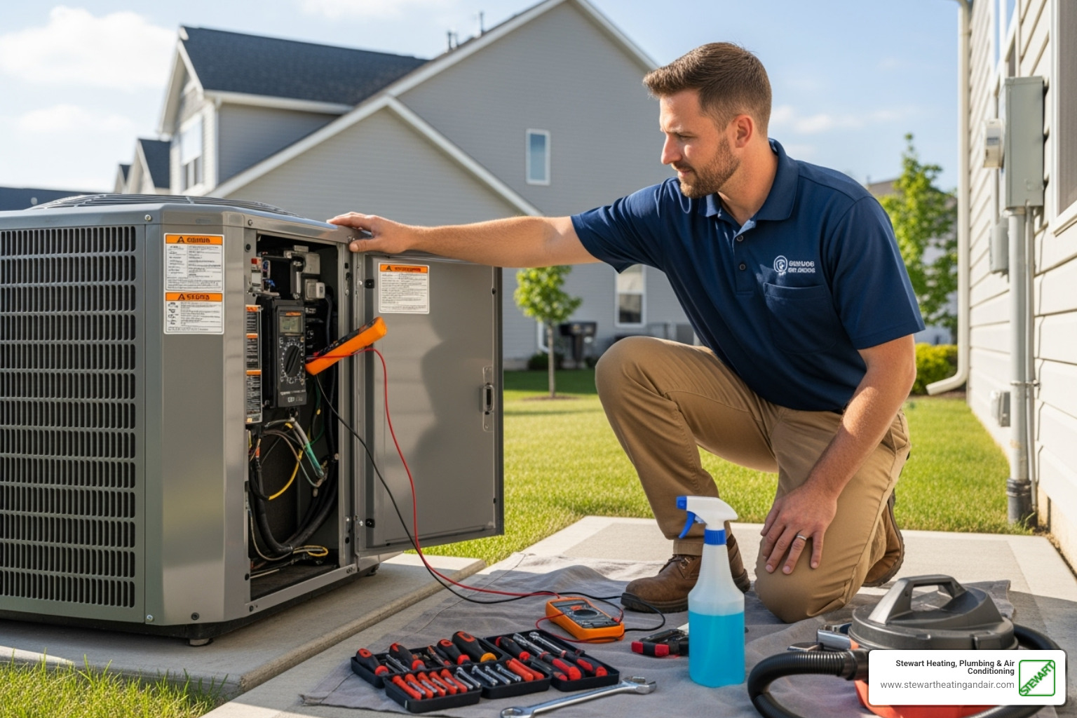 professional technician performing a heat pump tune-up - energy efficient heat pump brentwood ca professional technician performing a heat pump tune-up - energy efficient heat pump brentwood ca