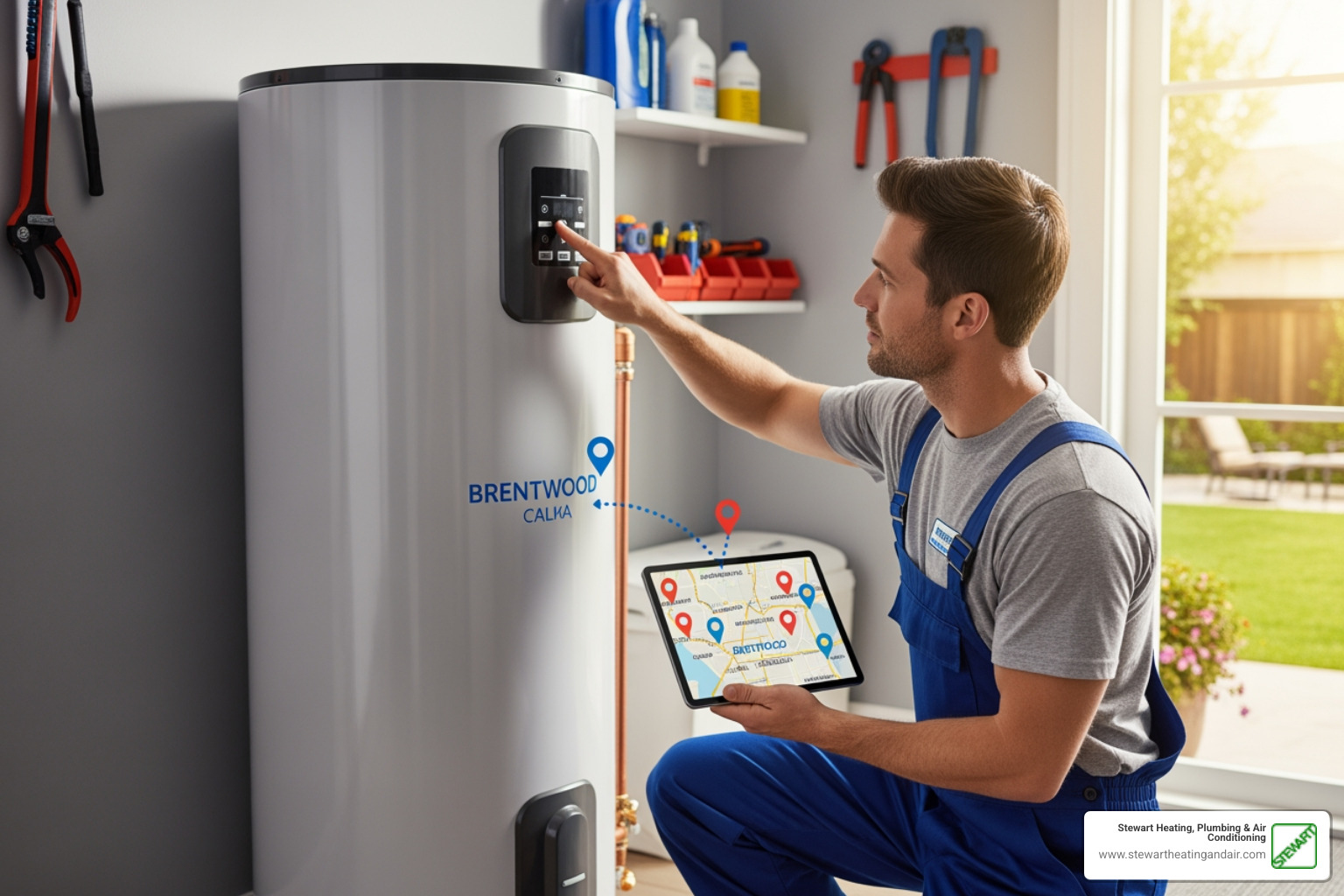 I'm interested in a heat pump water heater. Which plumbers in Brentwood install them?