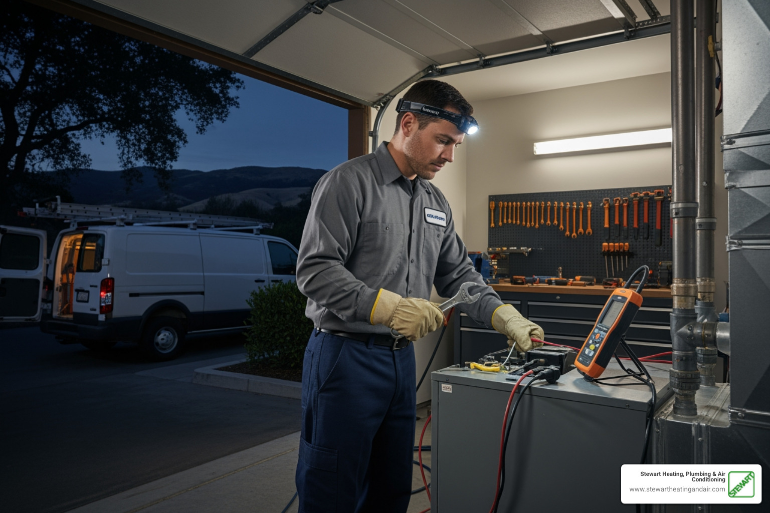 infographic showing comparison between scheduled heater maintenance visit with clipboard and calendar icon versus emergency service call with phone and wrench icon, highlighting key differences: routine visits are preventative and scheduled during business hours, emergency calls are reactive and available 24/7 for urgent safety and comfort issues - 24 hour heater maintenance in walnut-creek, ca