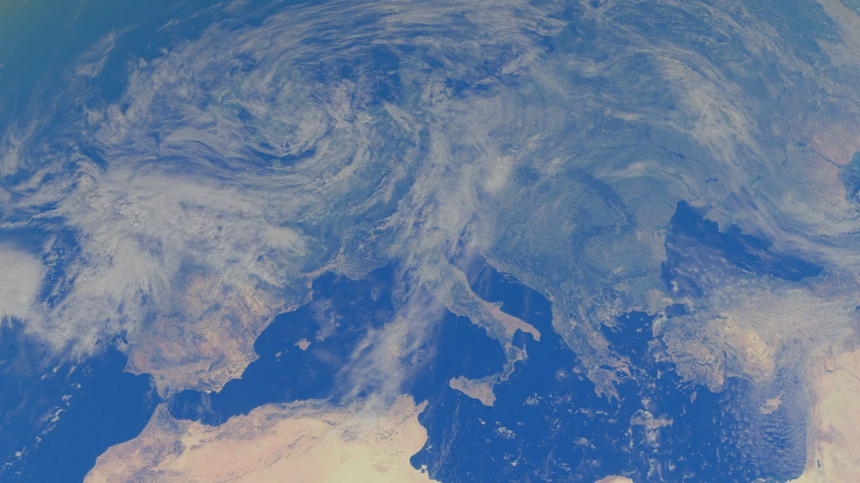 Map showing sea surface temperature warming patterns in a Mediterranean climate