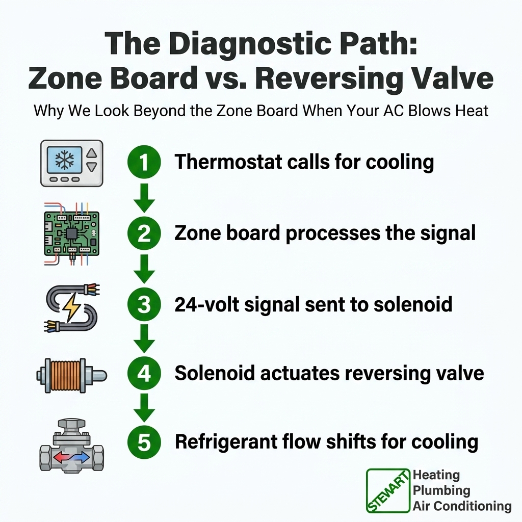 The Diagnostic Path: Zone Board vs. Reversing Valve