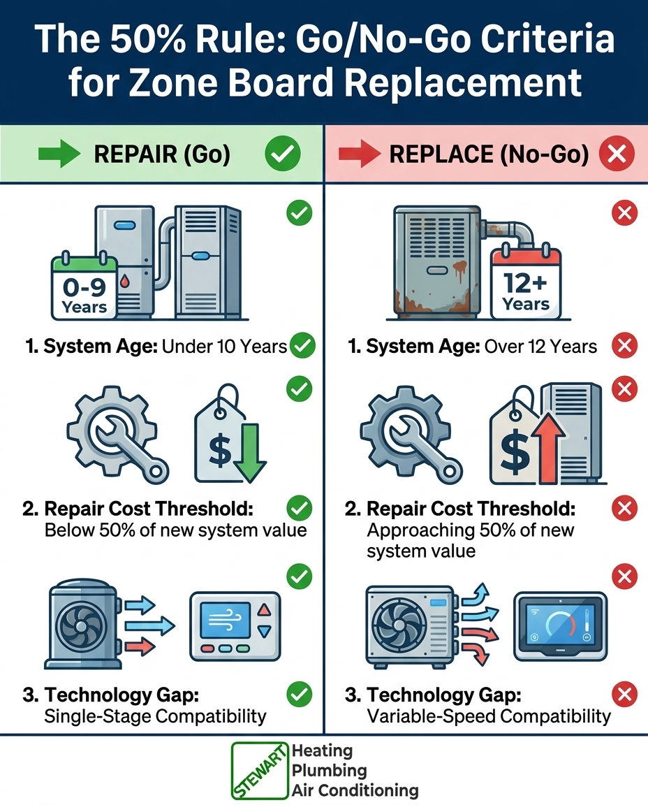 The 50% Rule: Go/No-Go Criteria for Zone Board Replacement