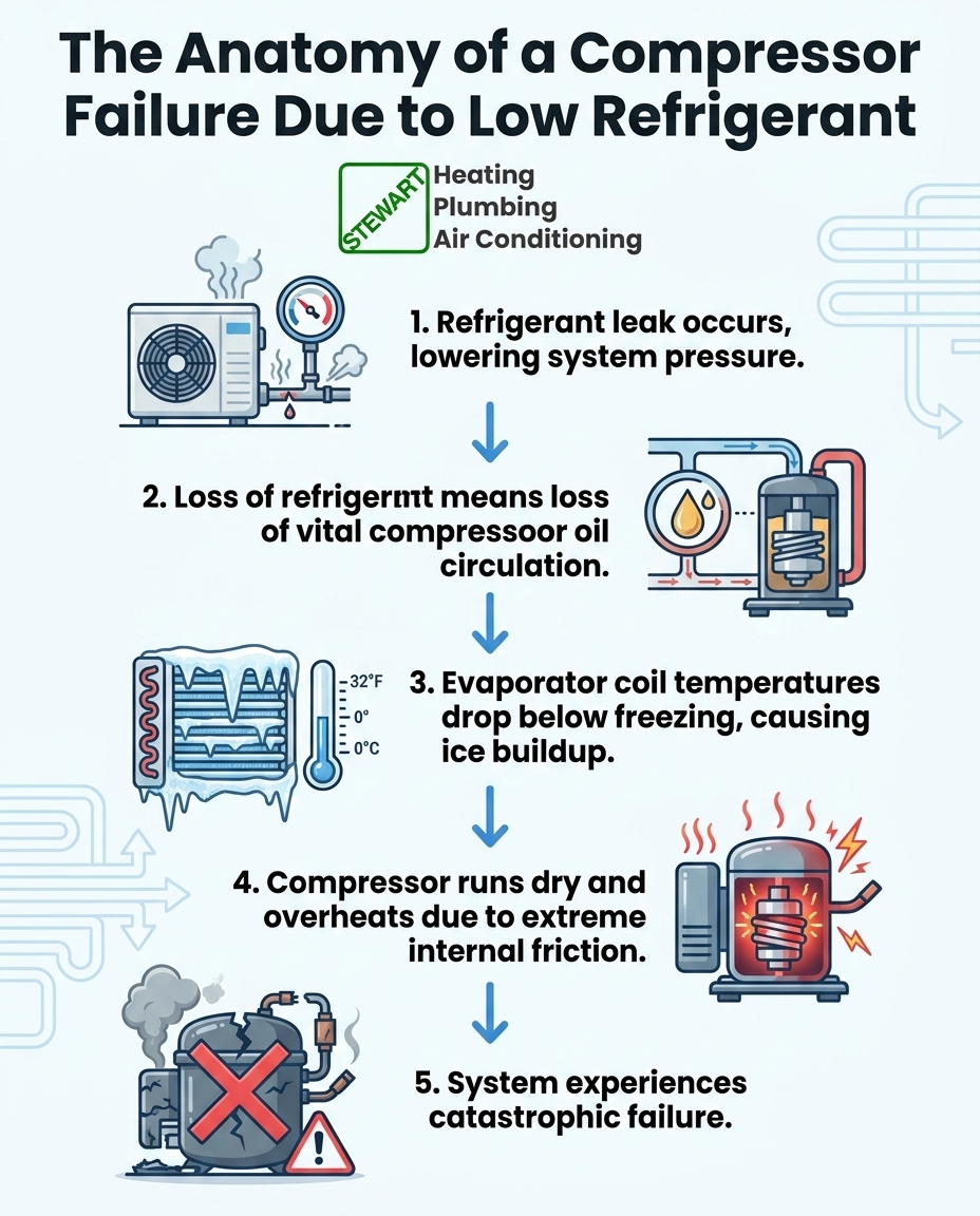 The Anatomy of a Compressor Failure Due to Low Refrigerant