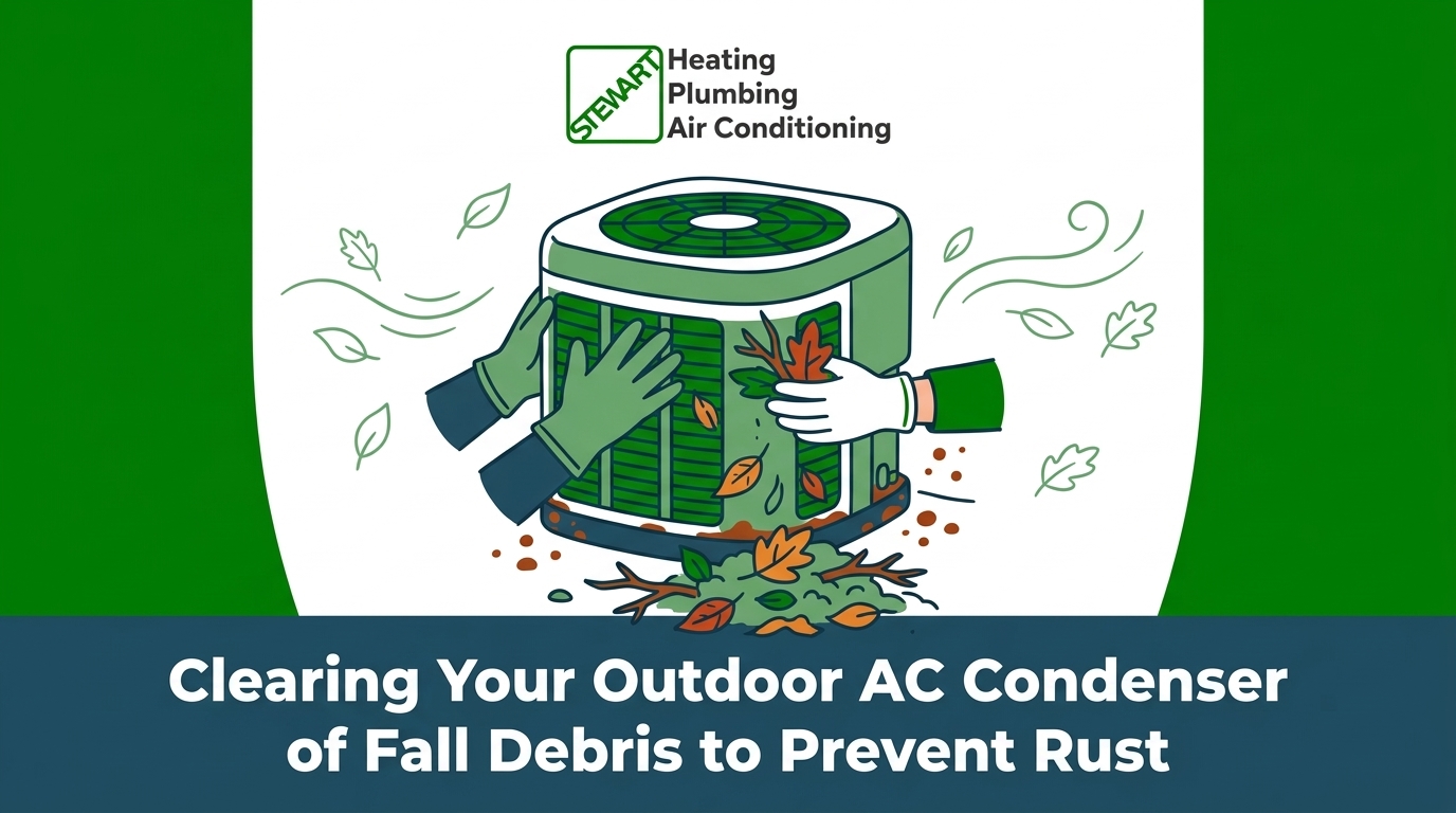 Clearing Your Outdoor AC Condenser of Fall Debris to Prevent Rust