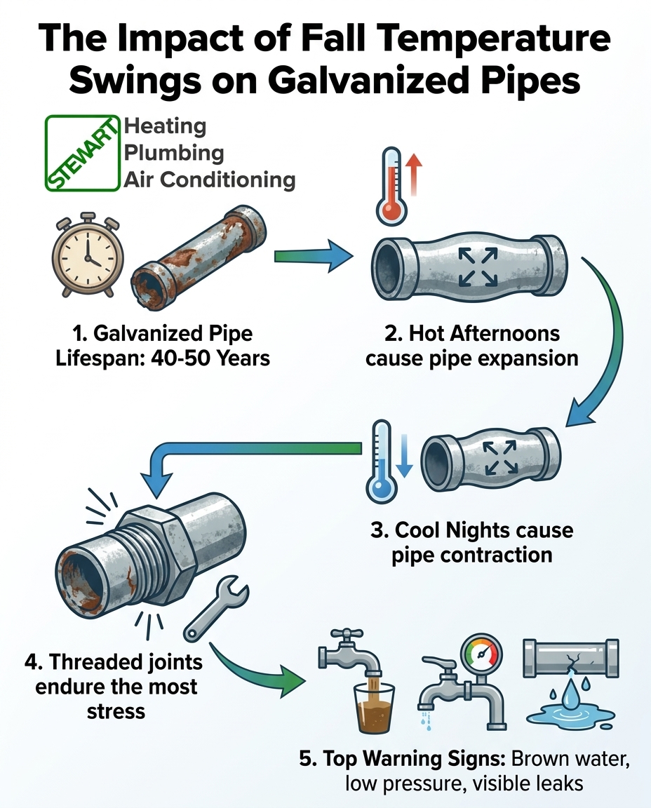 The Impact of Fall Temperature Swings on Galvanized Pipes