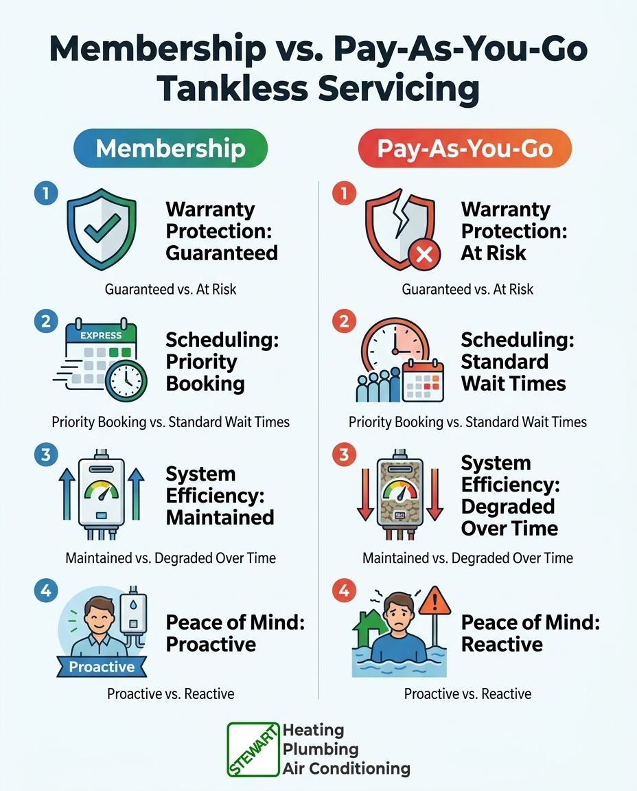 Membership vs. Pay-As-You-Go Tankless Servicing
