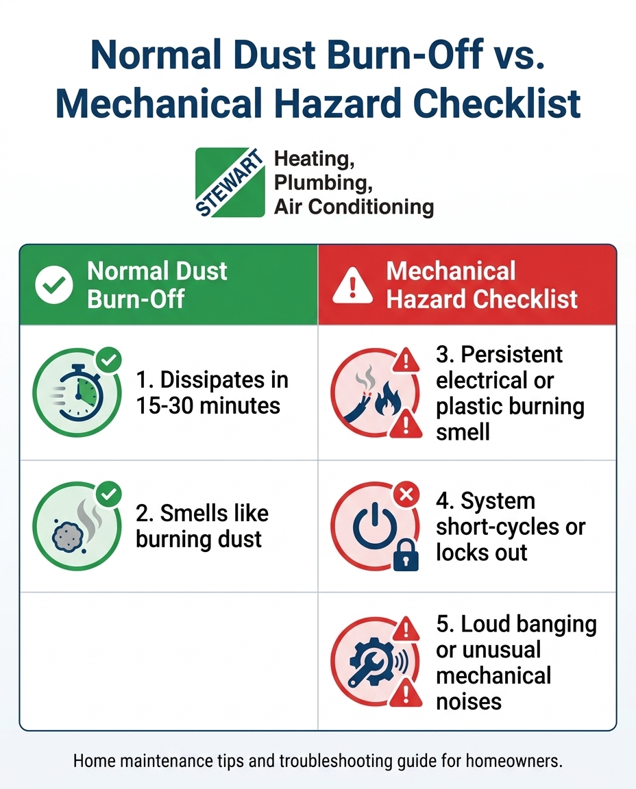Normal Dust Burn-Off vs. Mechanical Hazard Checklist