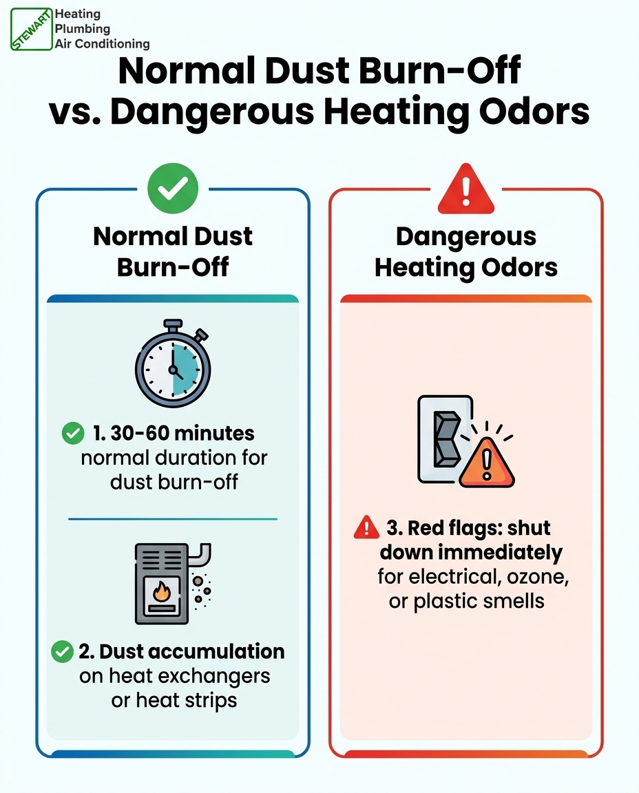 Normal Dust Burn-Off vs. Dangerous Heating Odors