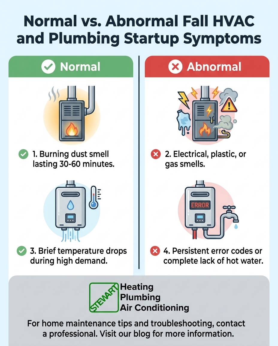 Normal vs. Abnormal Fall HVAC and Plumbing Startup Symptoms