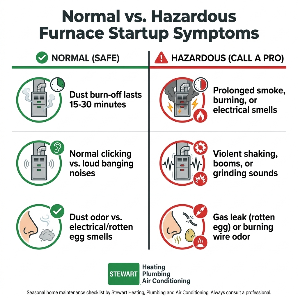 Normal vs. Hazardous Furnace Startup Symptoms