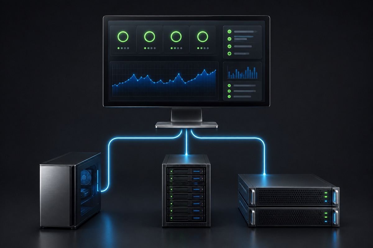 Remote monitoring of workstations, servers, and clusters