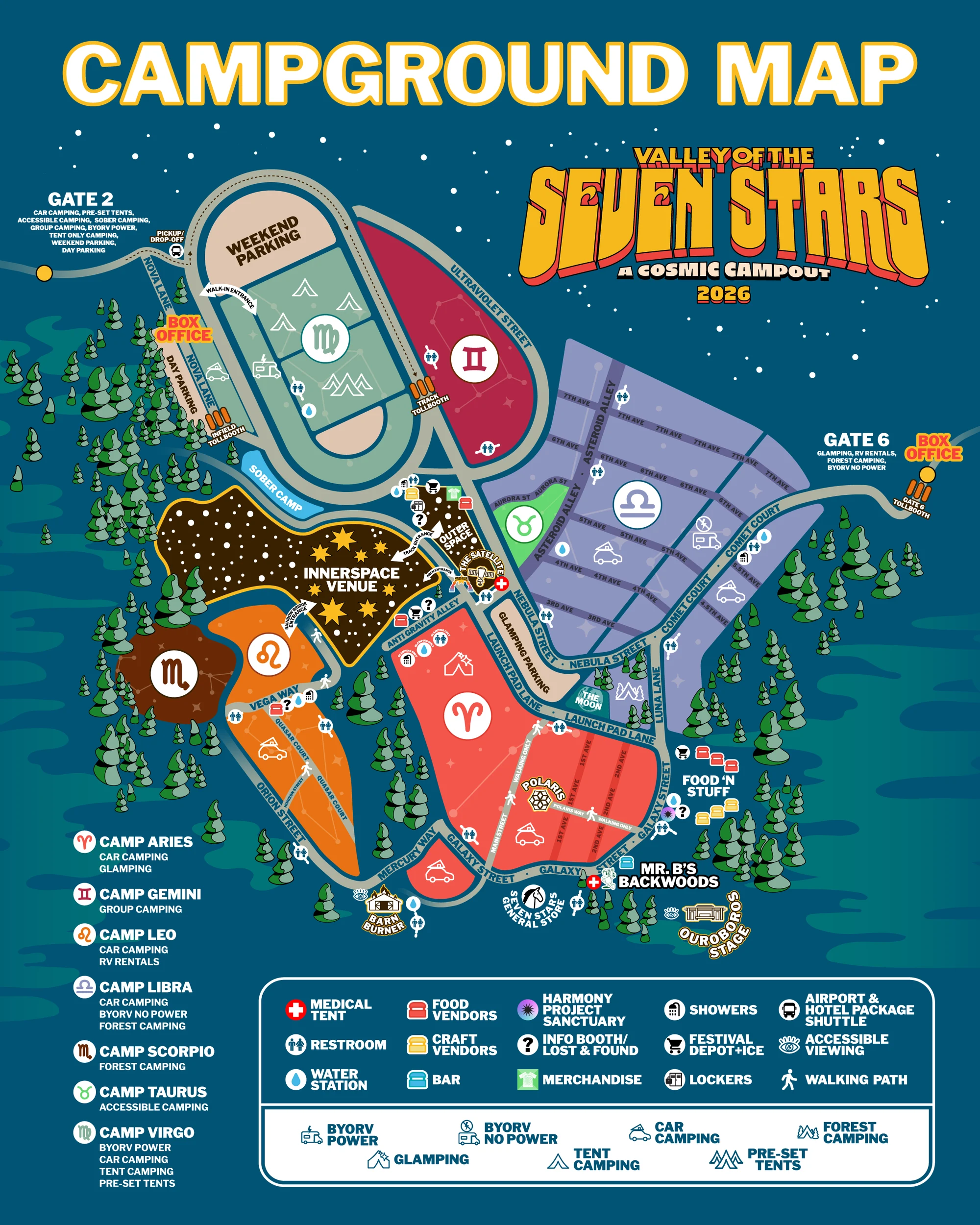 Valley of the Seven Stars 2026 campground map