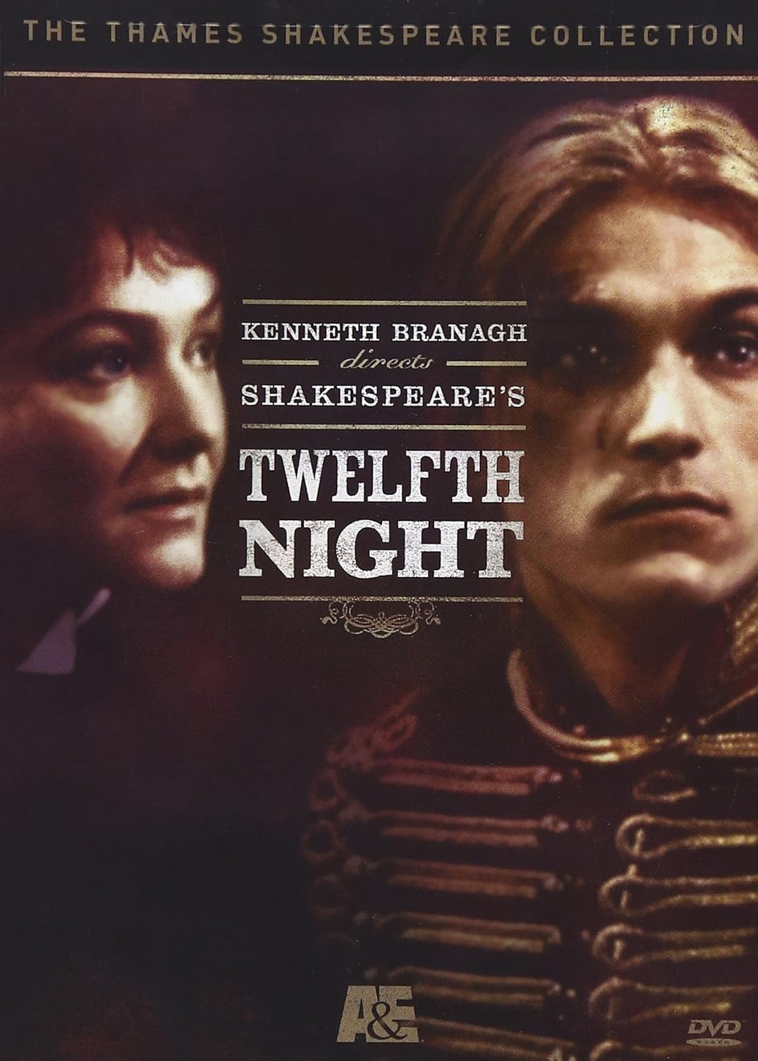Movie Poster for Shakespear's "Twelfth Night" featuring a young Kenneth Branagh in military regalia