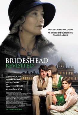 Movie poster of "Brideshead Revisted" featuring a large photo of Emma Thompson looking contemplative.