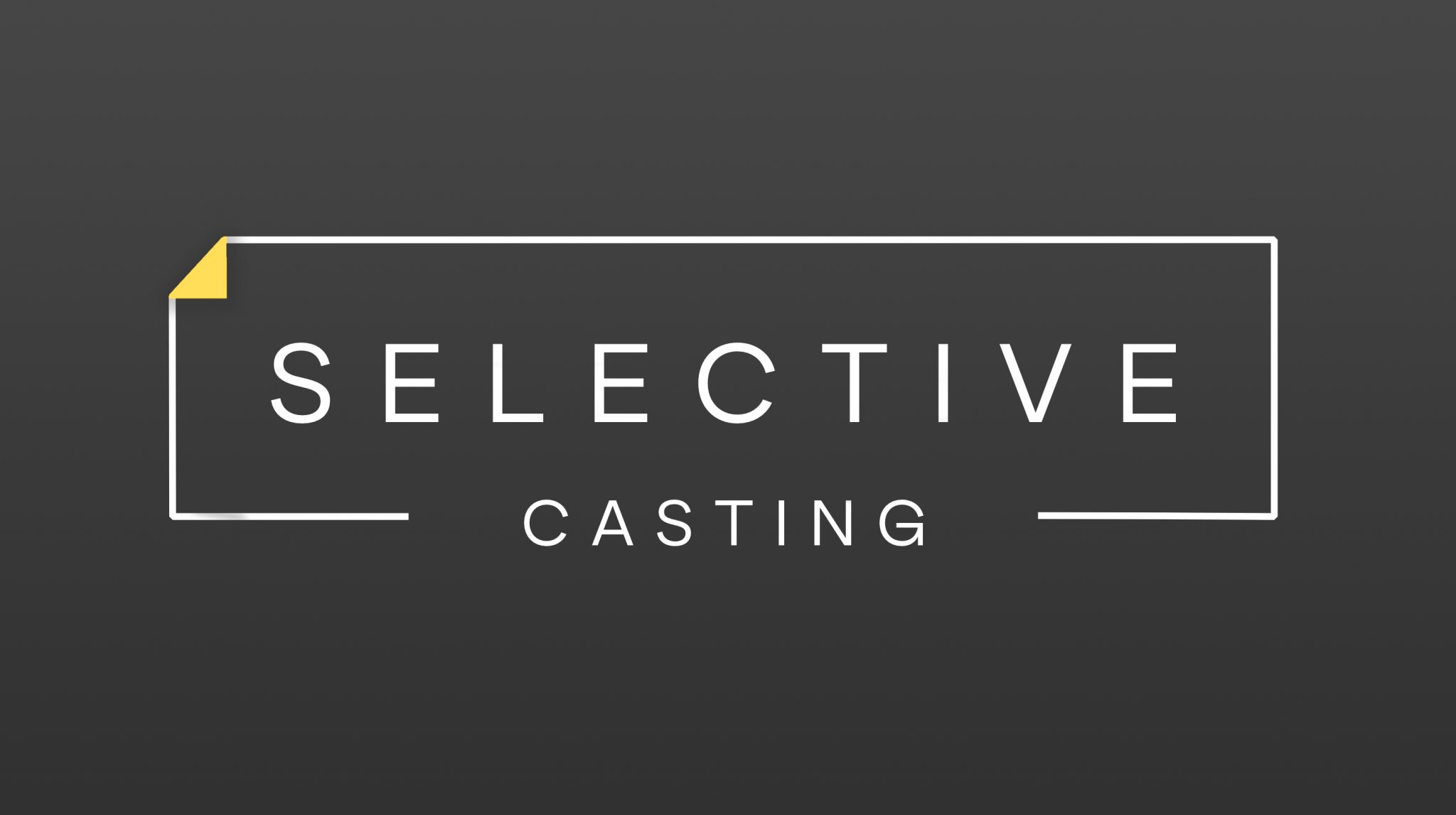 This is an image of the Selective Casting logo set against a grey background.