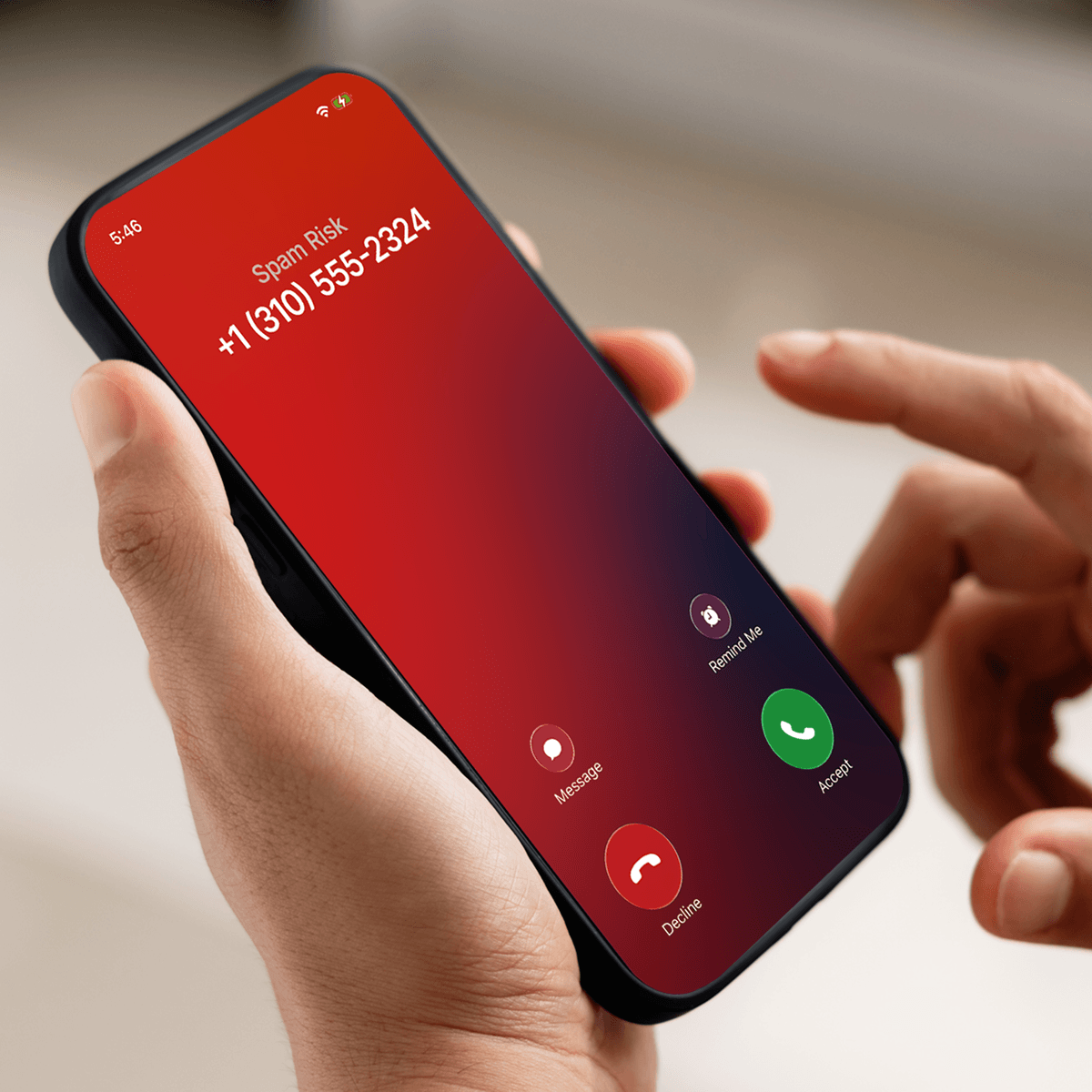 Customer getting a call that is labeled spam risk. Doesn't know what business is calling.