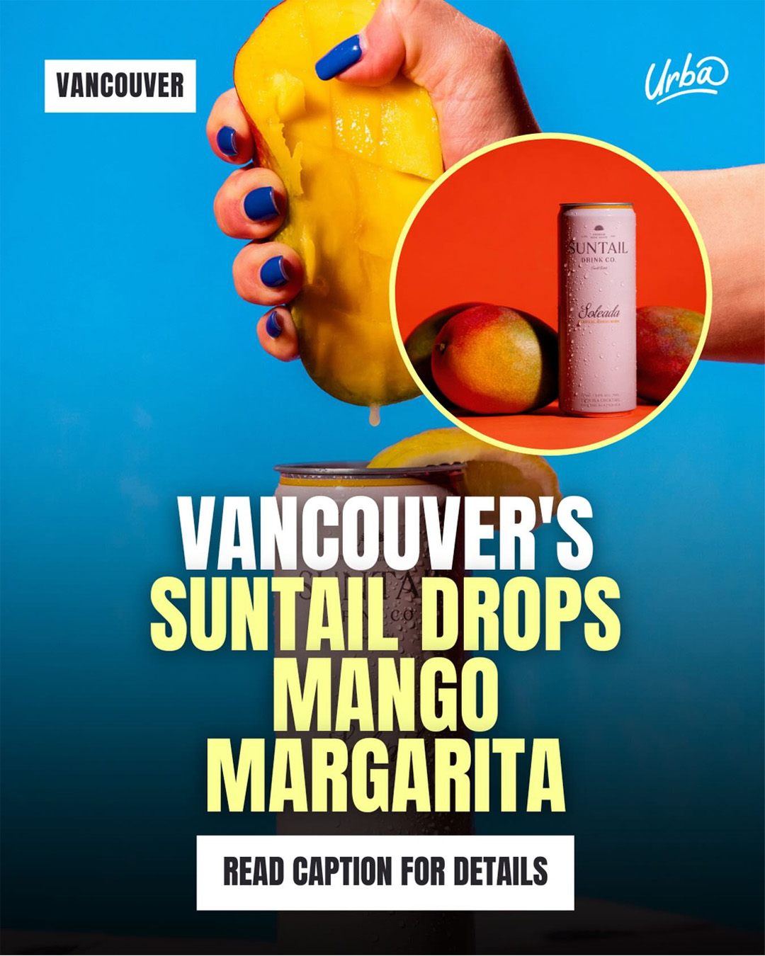 Close-up of a hand holding two Suntail Drink Co. cans, one labeled Citron Lemon Lime Marg, against a black jacket background.