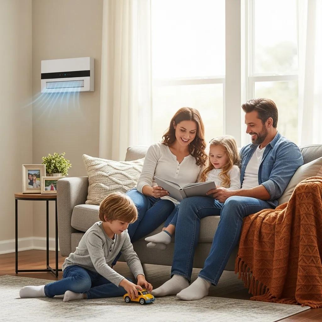Family enjoying comfort in a home with a modern HVAC system