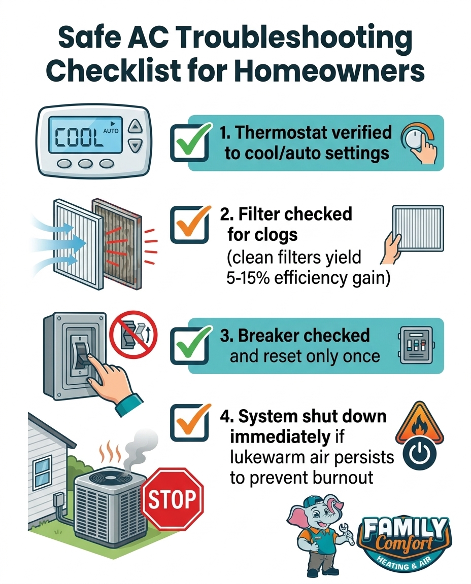 Safe AC Troubleshooting Checklist for Homeowners