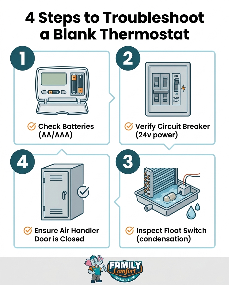 4 Steps to Troubleshoot a Blank Thermostat