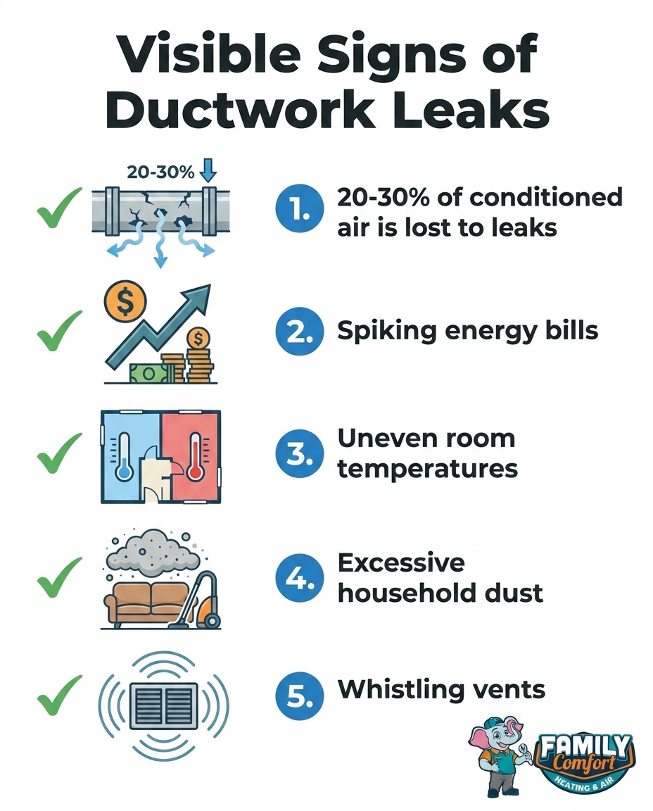 Visible Signs of Ductwork Leaks