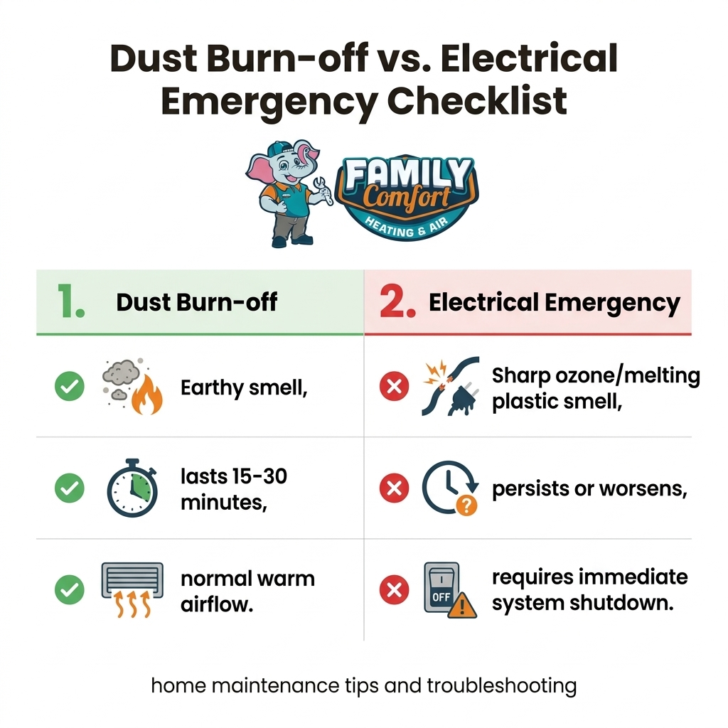 Dust Burn-off vs. Electrical Emergency Checklist