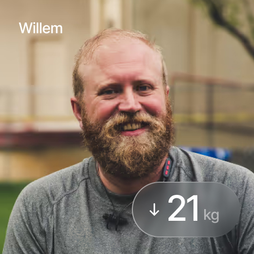 Willem die 21 kilo is verloren