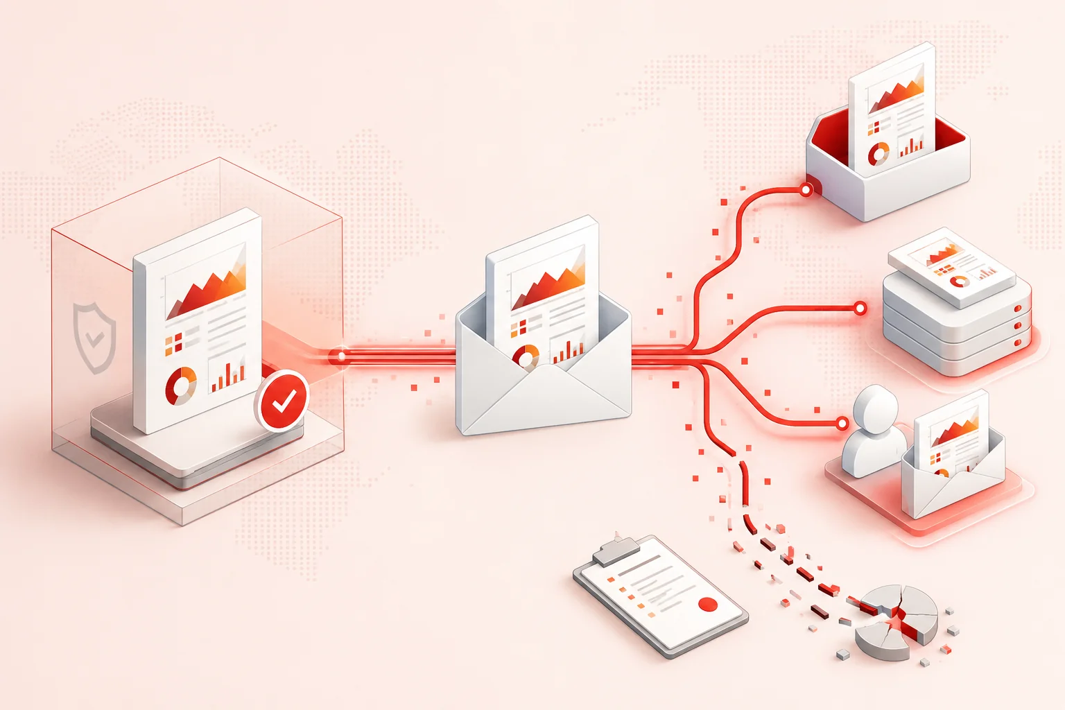 A verified client report sent through Letro and delivered to the archive, the firm's systems and the client, instead of by email