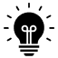 Icon of a glowing light bulb symbolizing the acquisition of valuable knowledge and skills.