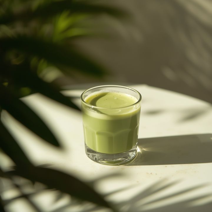 A high quality glass of Matcha
