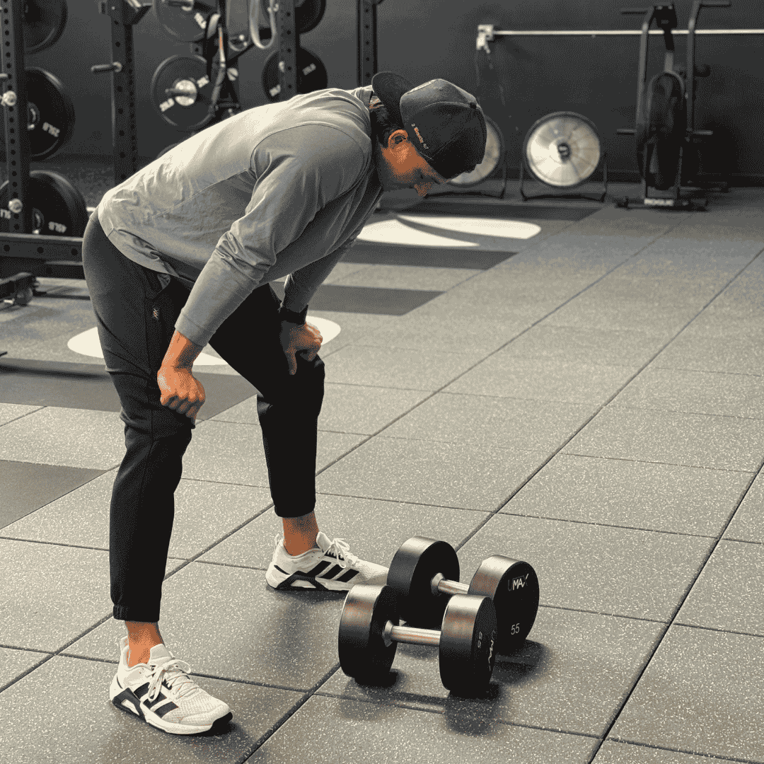 Athlete resting between sets