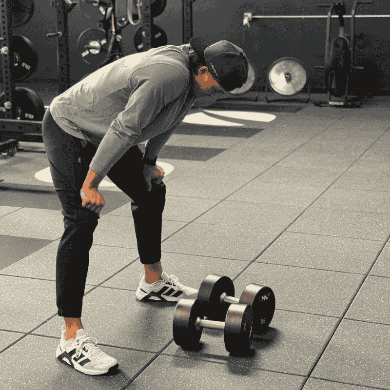 Athlete resting between sets